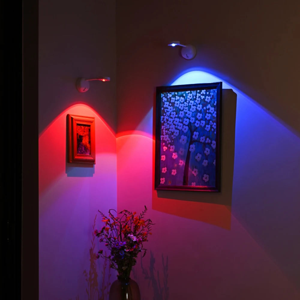 USB Rechargeable Intelligent Human Sensing Wireless Wall Light Dimmable Led Spotlight for Lighting Paintings Pictures RGB Peaceful Pleasures Health and Wellness