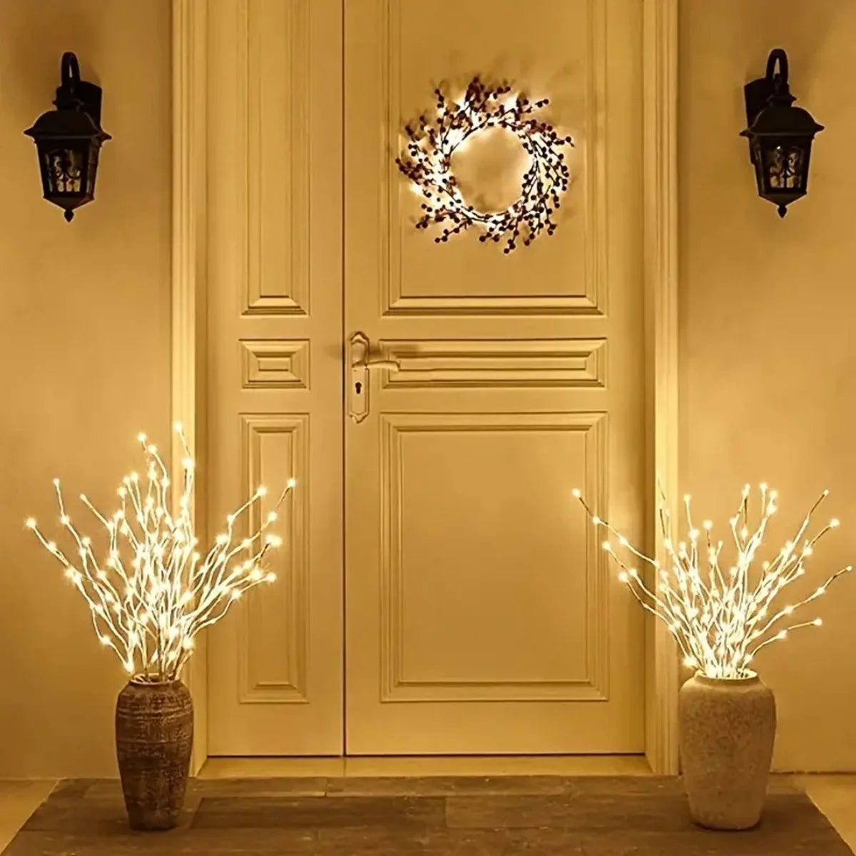 1 PC White Birch Branch Lights Battery Operated 20 LED Fairy Lights Willow Branches for Home Bedroom Inside Outdoor Decoration Peaceful Pleasures Health and Wellness