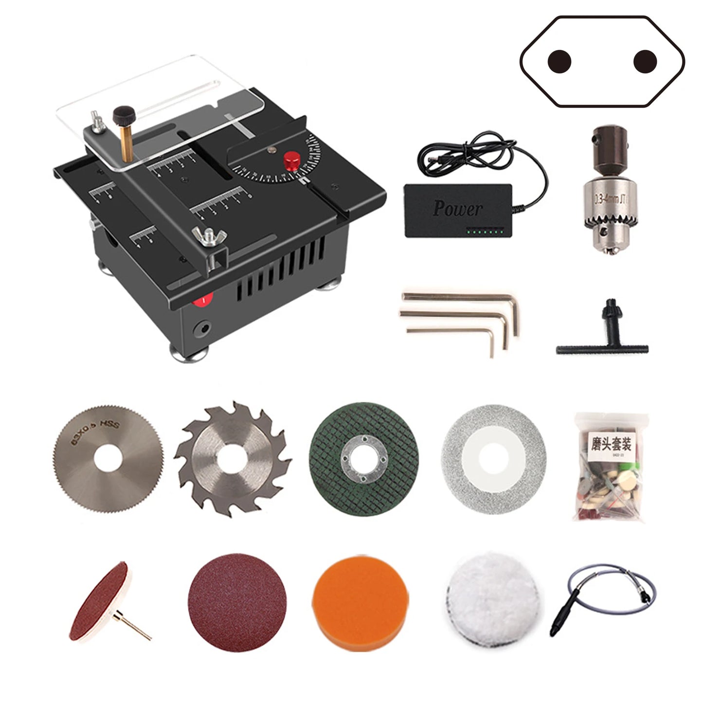 Precision Measuring Electric Table Saw Cutting Guide All In 1 Measuring Polishing Tools For Multifunctional Carving Processing Peaceful Pleasures Health and Wellness E EU plug