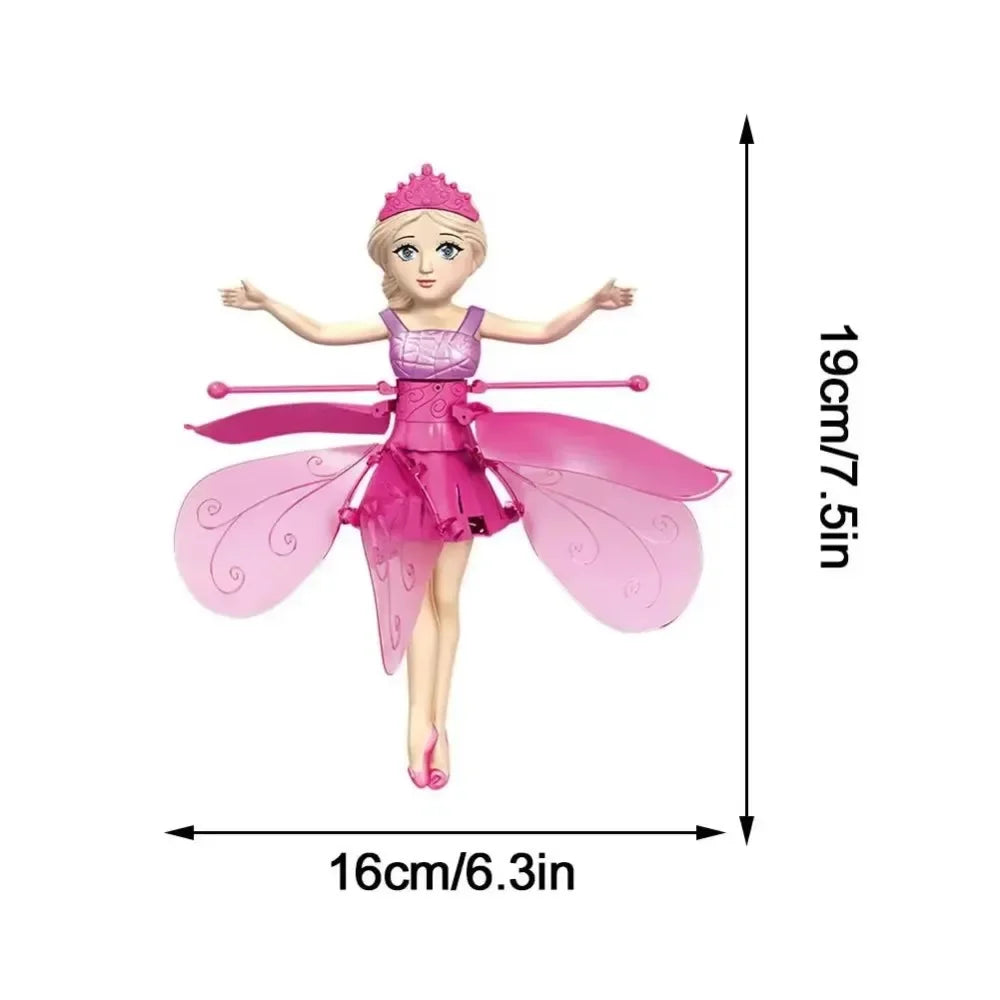 USB Rechargeable Gesture Luminous Aircraft Girls Toy Hand Sensor Magical Flying Pixie Toy Infrared Sensor Flying Doll Kid Gifts Peaceful Pleasures Health and Wellness