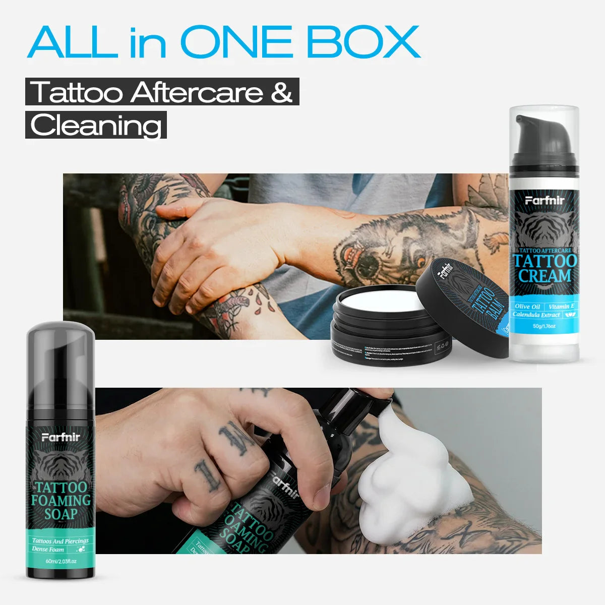 Tattoo Care Kit – Jojoba & Olive Oil Moisturizing Skin Set