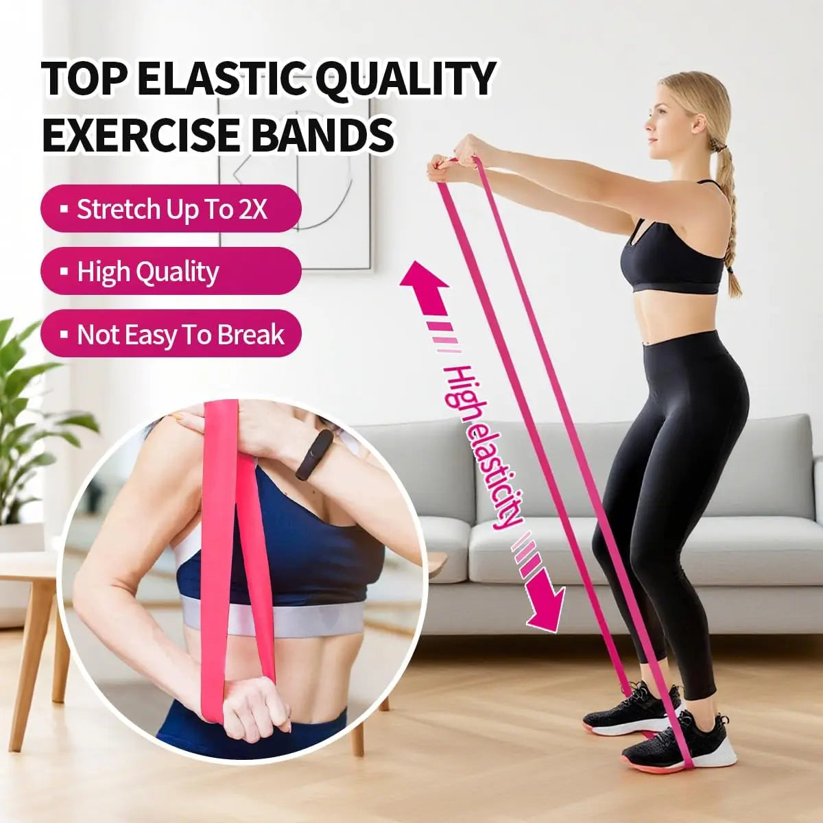 Different Resistance Bands Yoga Band Fitness Exercise Training Hip Tension Band Leg Squat Dance Elastic Loop Stretch Band Peaceful Pleasures Health and Wellness