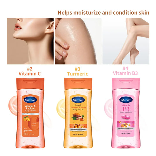 Turmeric Vitamin C Body Gel Oil – Brightening Moisturizer 200ml Body Gel Oil Oasis Select
