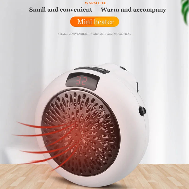 Electric Heater Portable Ptc Ceramic Hot Air Fan Household Desktop Wall Mounted Round Home Mini Appliances Winter Heater Peaceful Pleasures Health and Wellness