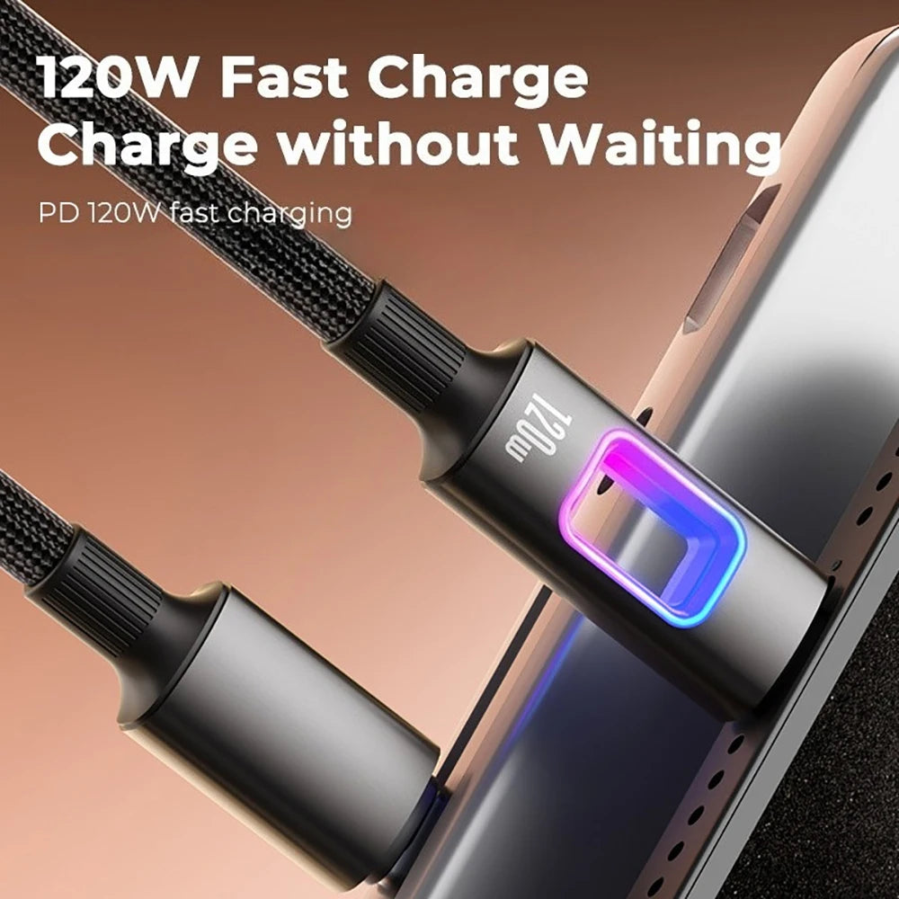 RGB 120W USB-C Fast Charging Cable – Samsung Xiaomi Android