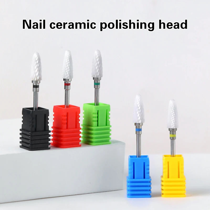Ceramic Milling Cutter Nail Drill Bit Electric Manicure Pedicure Mill Bits Machine Files Nail Art Tools Equipment Peaceful Pleasures Health and Wellness