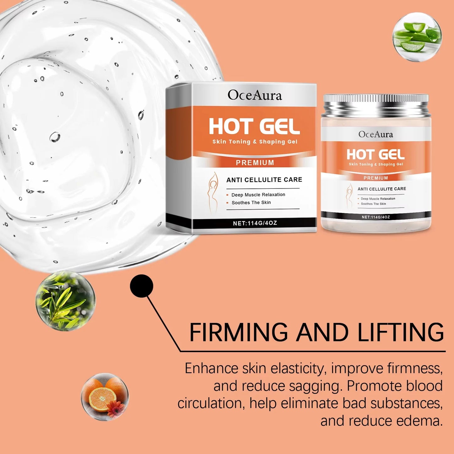 OceAura Hot Firming Gel – Anti-Cellulite Slimming Cream 114g