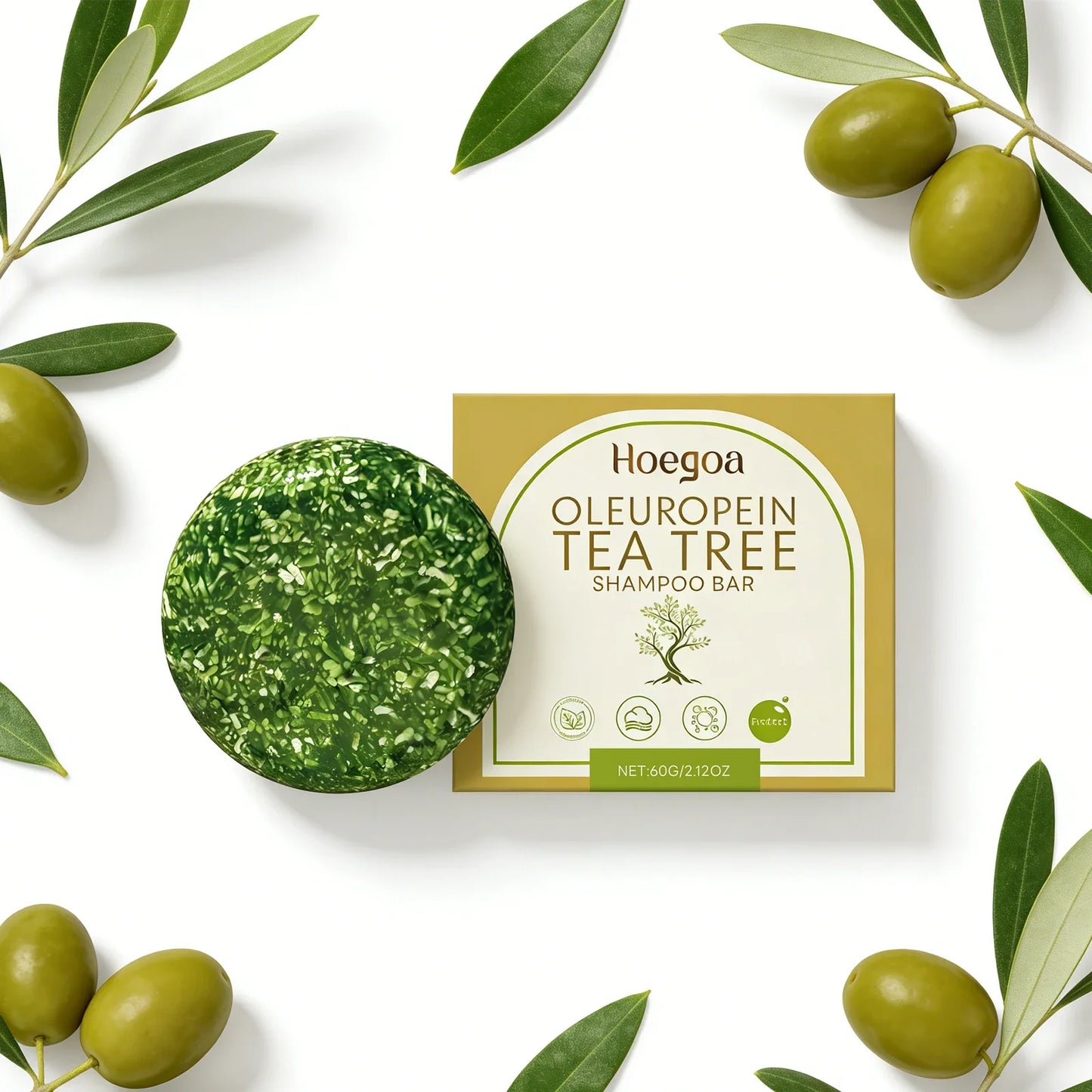 HOEGOA Tea Tree Shampoo Bar – Oil Control & Scalp Nourishing