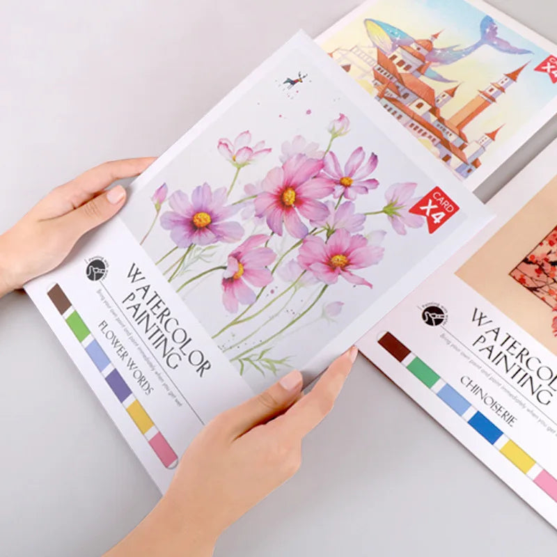 Bview Art Parent-child Gouache Painting Watercolor Pads DIY Coloring