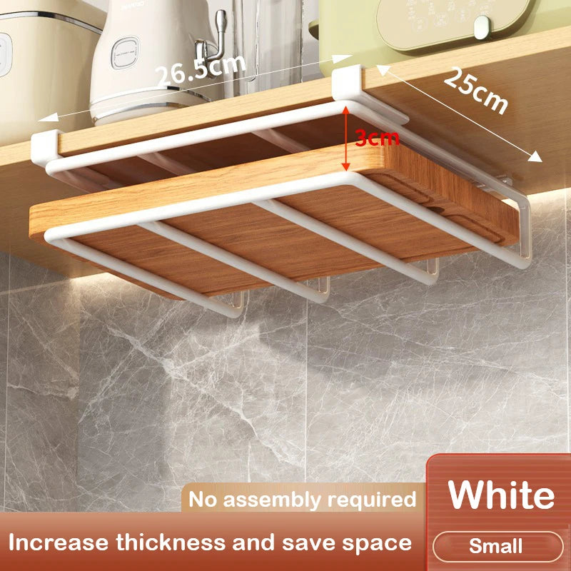 Kitchen Under Cabinet Basket Storage Shelf Cutting Board Rack Kitchen Closet Rack Under Desk Cabinet Office Bathroom Organizers Peaceful Pleasures Health and Wellness 19
