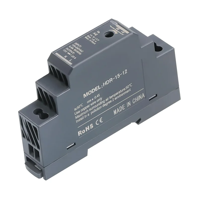 Y51A-HDR 15W Ultrathin Switching Power Supply 12V DIN Rail Mounting Transformer For Home Or Industrial Automation Peaceful Pleasures Health and Wellness Gray Black