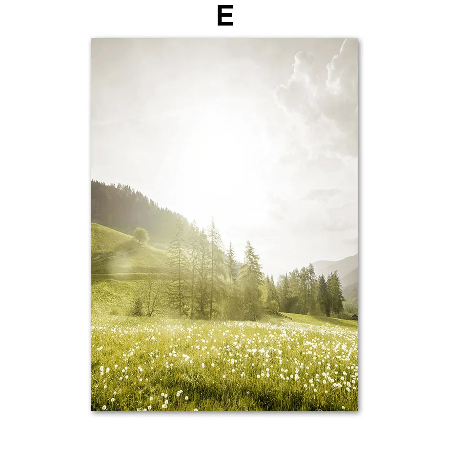 Spring Floral Frameless Canvas Print | Modern Wall Art Poster Canvas Wall Art Print Peaceful Pleasures Health and Wellness E 50x70cm Unframed