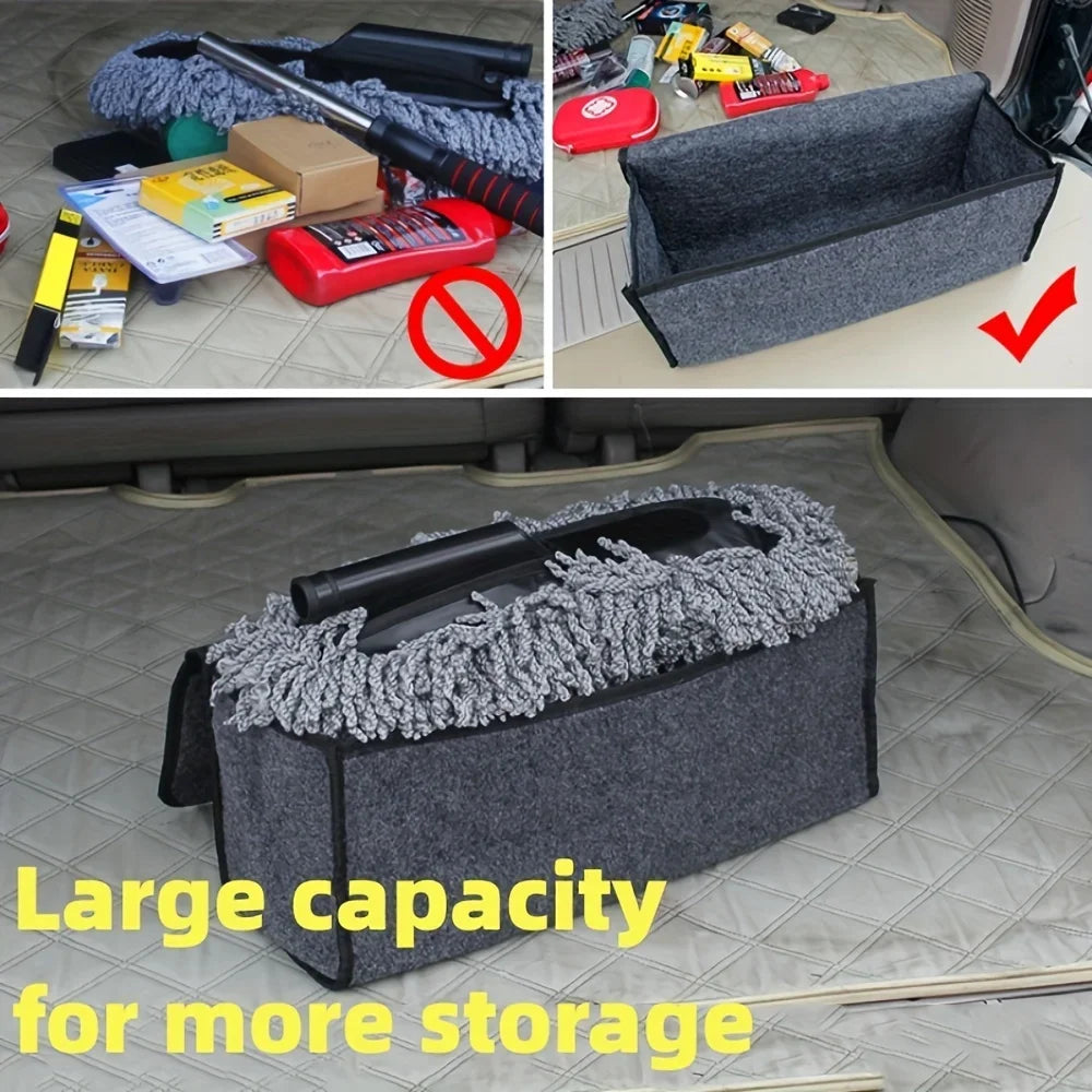 Canvas Car Trunk Organizer Box with Felt Cloth Interior