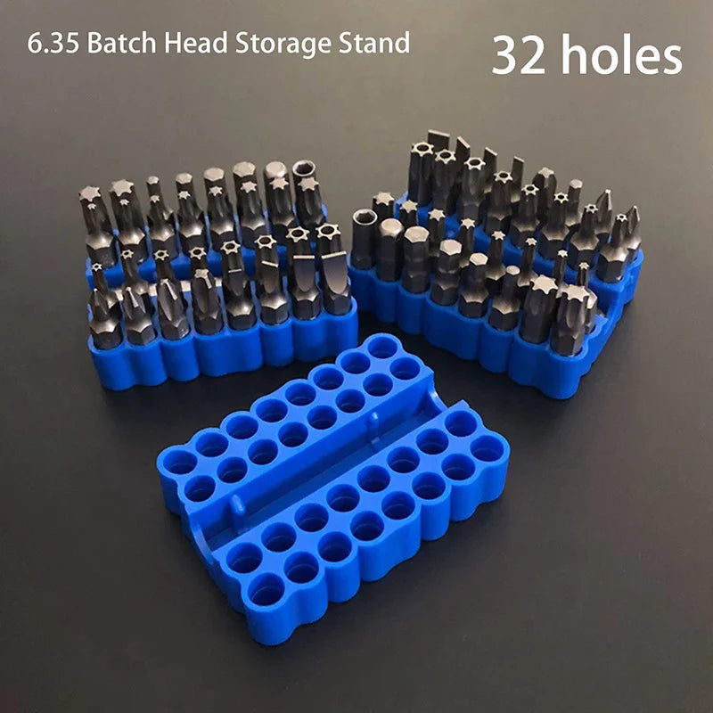 2-Pack 32-Hole Bit Holder Organizer – 1/4" Hex Shank Storage