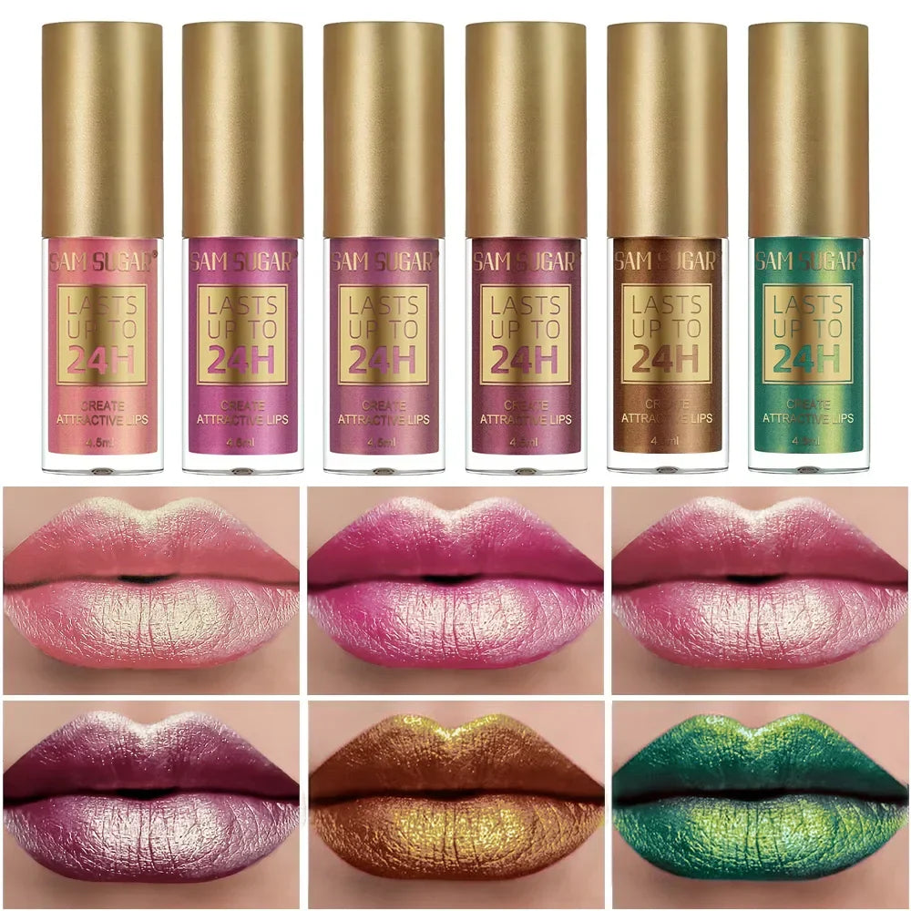 SAM SUGAR Chameleon Lip Gloss – 6 Shades Pearl Shine Waterproof