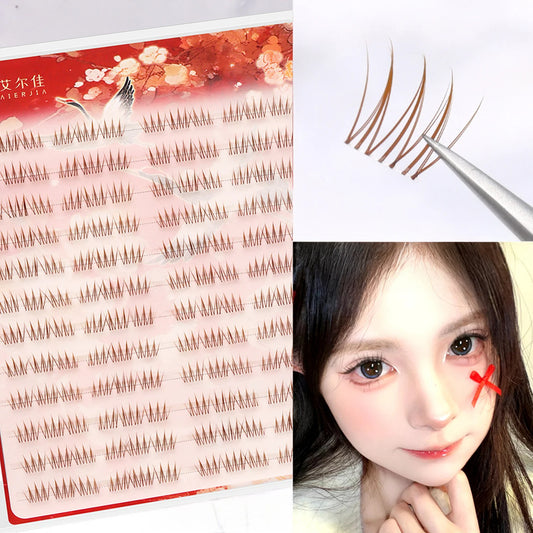 Black/Brown Color C Curl False Eyelashes Natural Look Fluffy Eyelash Clusters Large Capacity Korean Idol Lash Extension Peaceful Pleasures Health and Wellness