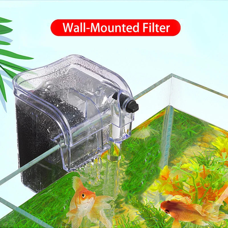 Wall-Mounted Aquarium Waterfall Filter | USB Hang-On Tank Pump