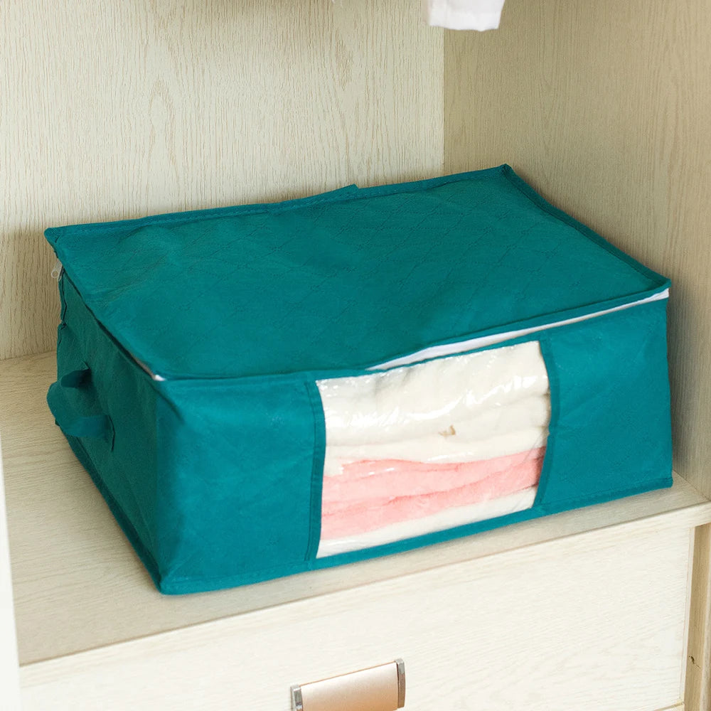 1/2/3PCS Household Storage Bag, Cotton Quilt Organizer, Portable Moving Bag, Thickened And Foldable Clothing Storage Bag Peaceful Pleasures Health and Wellness 2PCS