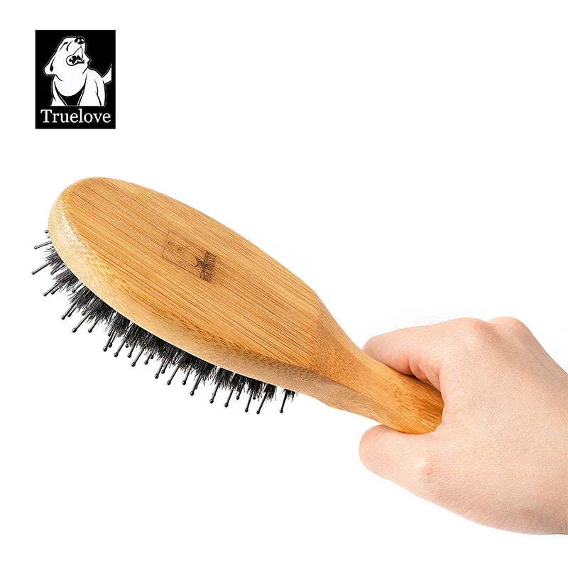 Truelove Bamboo Handle Pet Grooming Brush TLK28131 Peaceful Pleasures Health and Wellness
