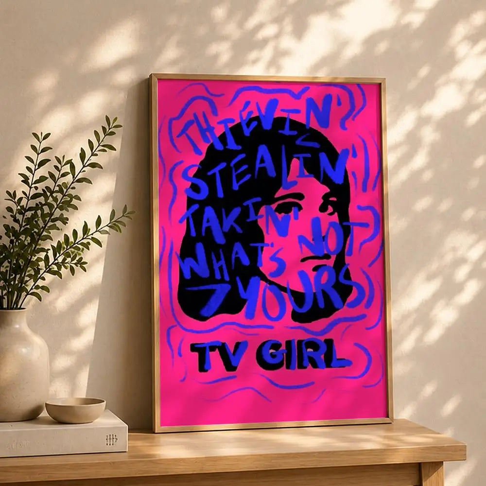 Band T-TV GirlS Poster HD Self Adhesive Waterproof Wall Art Ideal for Home Office Dorm Bedroom Great Gift Peaceful Pleasures Health and Wellness White5 50X70cmNoframe