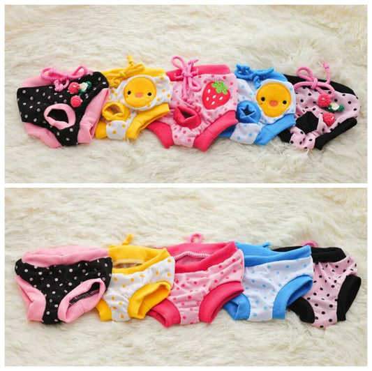 Pet Dog Shorts Sanitary Physiological Pants Cute Fruit Print Diaper Dog Shorts Washable Female Dog Panties Underwear Briefs DC05 Peaceful Pleasures Health and Wellness