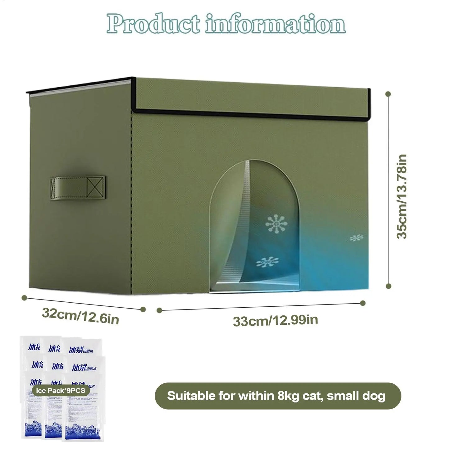 Cooling Cat House Portable Cat Air Conditioning House Cold Sleeping Enclosure Pet Supply for Travel Indoor Bedroom Outdoor Peaceful Pleasures Health and Wellness