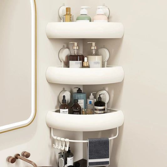 No-Drill Corner Shower Shelf | Suction Bathroom Organizer Corner Shower Shelf Peaceful Pleasures Health and Wellness