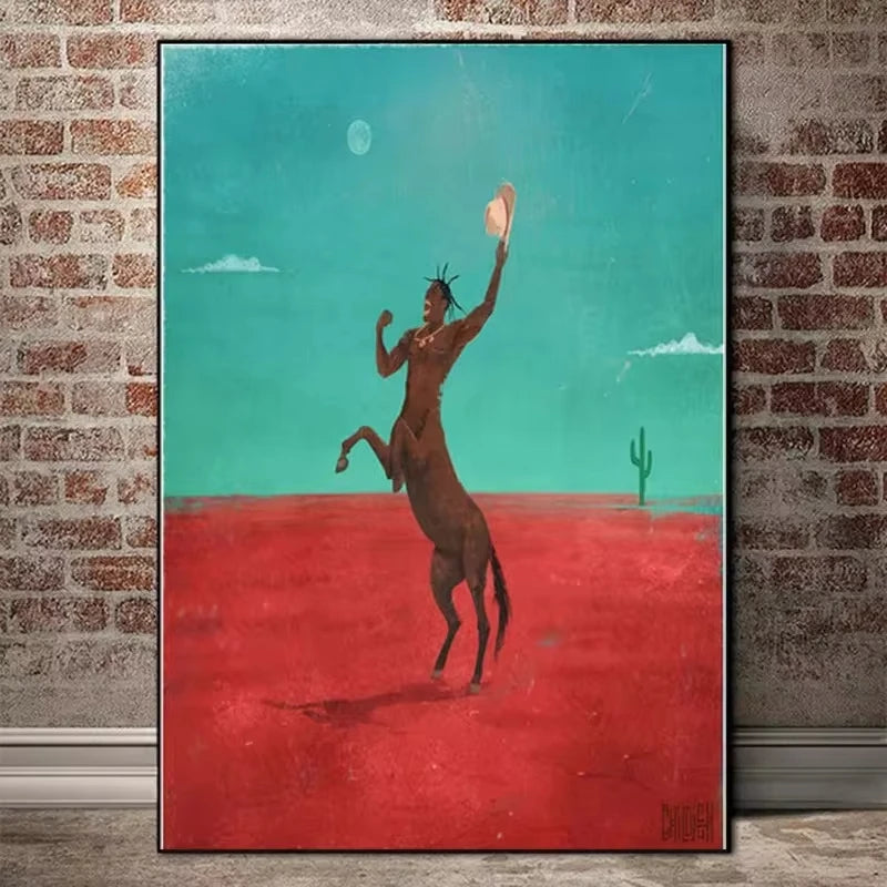 Travis Scott Astroworld Rodeo Canvas Poster | Rap Wall Art