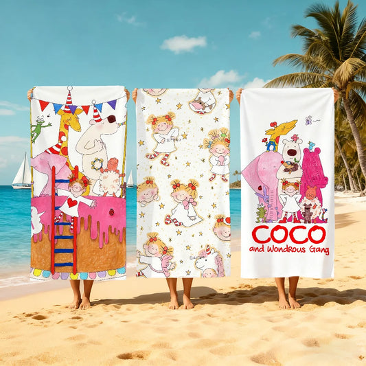 Cartoon CoCo Quick-Dry Beach Towel | Soft Pool & Travel Towel Quick-Dry Beach Towel Peaceful Pleasures Health and Wellness