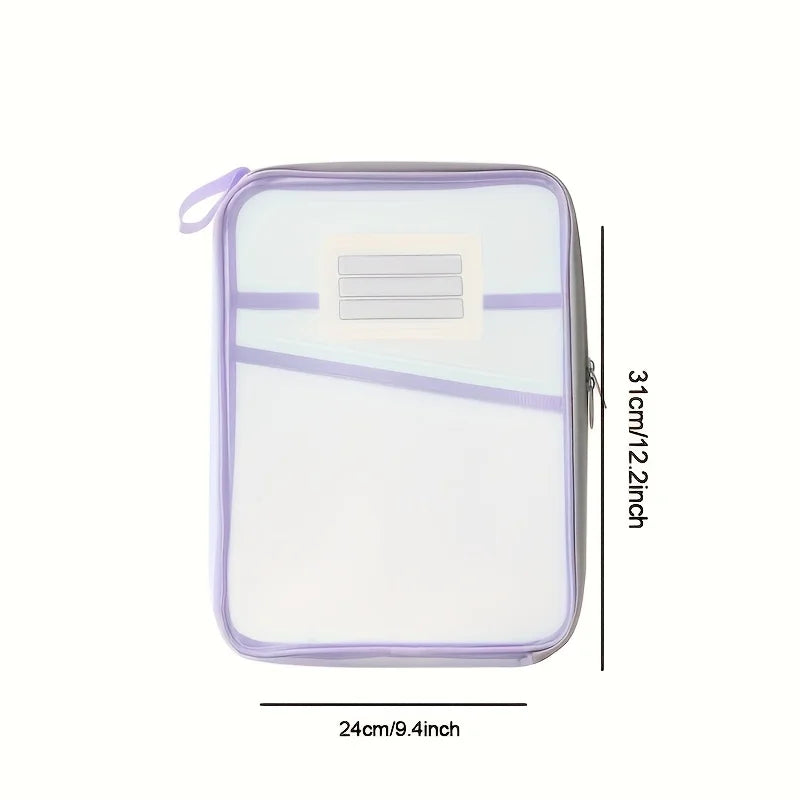 A4 Zipper File Folder – 3-Layer Nylon Mesh Document Organizer