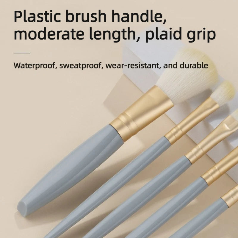 5Pcs Portable Makeup Brush Set with Mirror - Foldable Travel Kit ，Mini Makeup Brush Set Travel Makeup Brush Set Peaceful Pleasures Health and Wellness