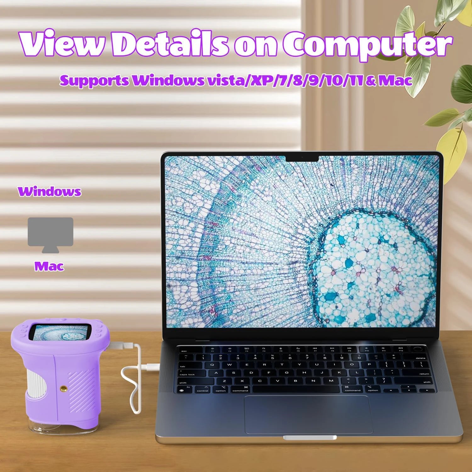 Kids Microscope 500x Science and Education Handheld Microscope 2.4-Inch Pocket USB Microscope Birthday Gifts For Boys And Girls Peaceful Pleasures Health and Wellness