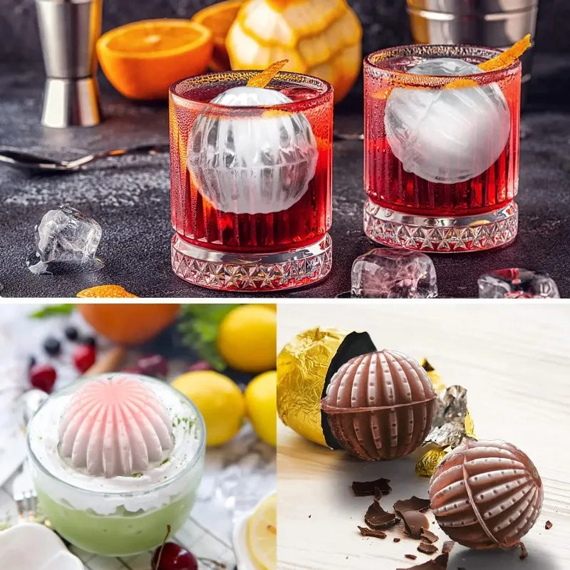 Cactus Ice Ball Mold – 4-Grid Silicone Sphere Ice Cube Tray