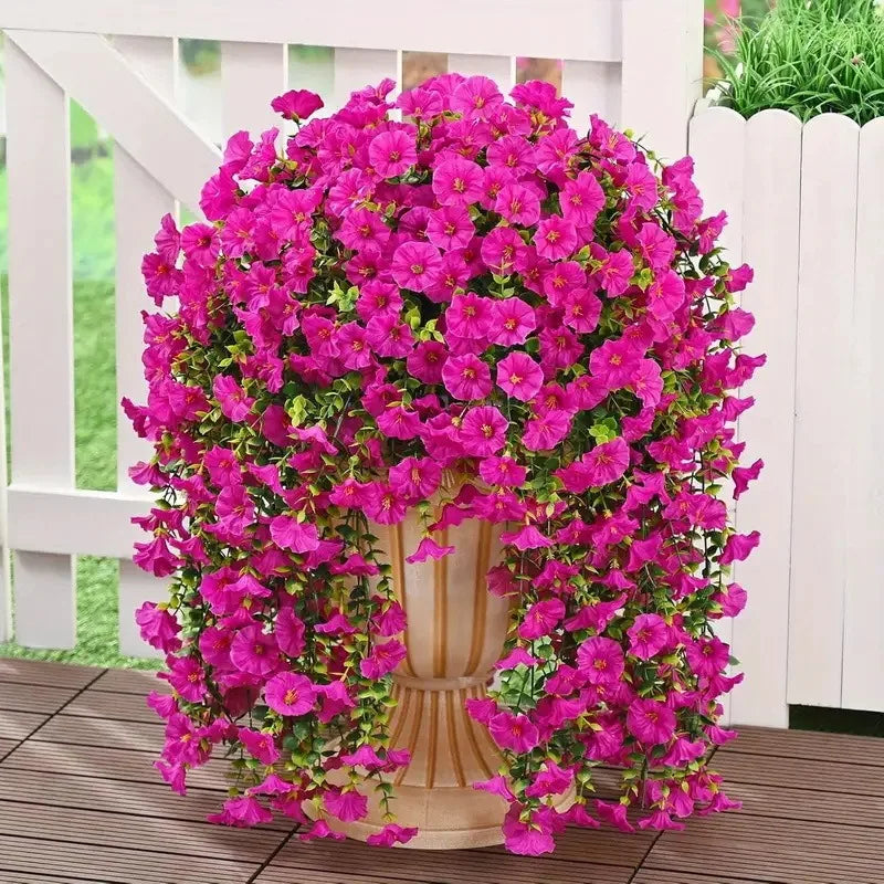Artificial Morning Glory Hanging Vine | UV Resistant Fake Flowers