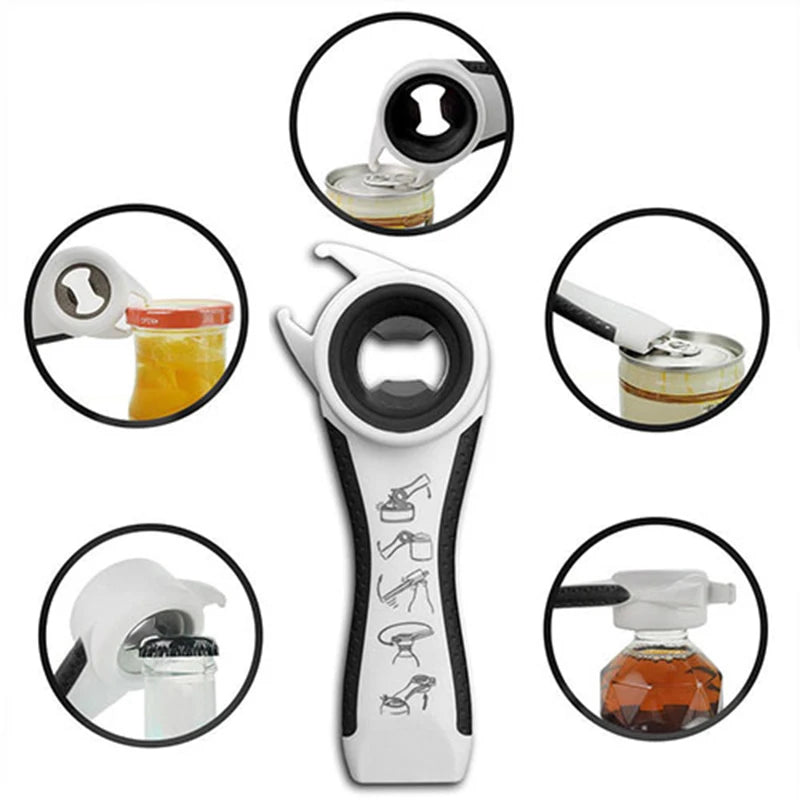 5-in-1 Multifunctional Beer Bottle Opener Can Anti-Slip Handle Durable Camping Portable Home Kitchen Tool Beer Opener Corkscrew Peaceful Pleasures Health and Wellness