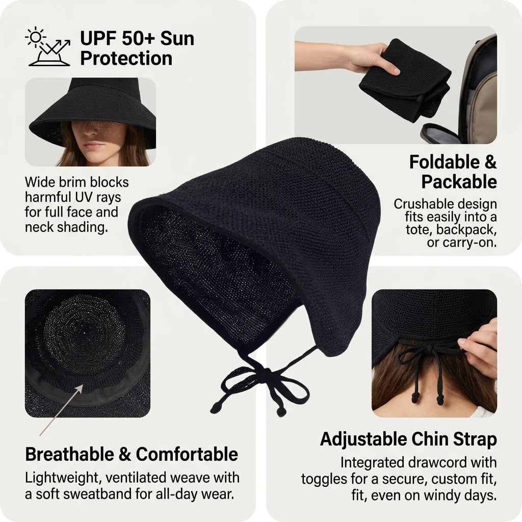 Wide Brim Straw Fisherman Hat Cotton Linen Sun Protections Cap For Outdoor Use Peaceful Pleasures Health and Wellness