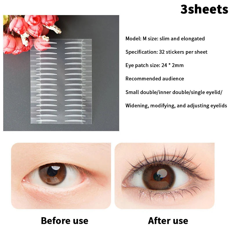 Invisible Double Eyelid Tape Stickers S/M/L – 3/5/10 Sheets