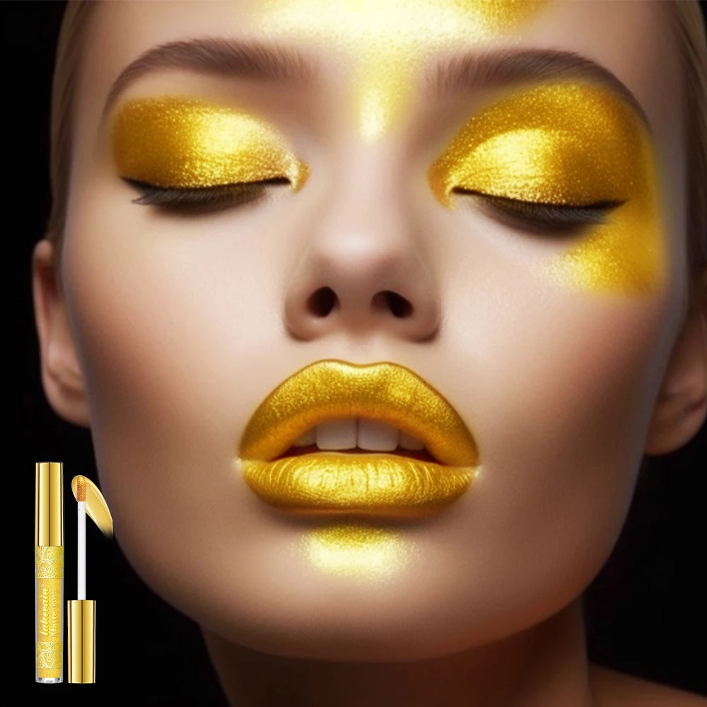 Golden Bar Luxury Lipstick Timeless Velvety Smooth Finish Intense Color Stay Smudge-Proof & Waterproof Valentines Day Gift for H Peaceful Pleasures Health and Wellness