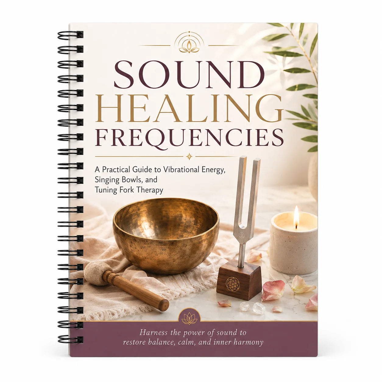 A5 Spiral Sound Healing Frequencies Notebook Singing Bowl Tuning Fork
