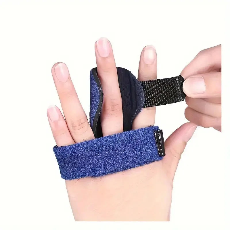 Finger Splint, Adjustable Finger Support Brace, With Fastening Strap For Alleviating Finger Locking, Popping, Bending Peaceful Pleasures Health and Wellness Blue