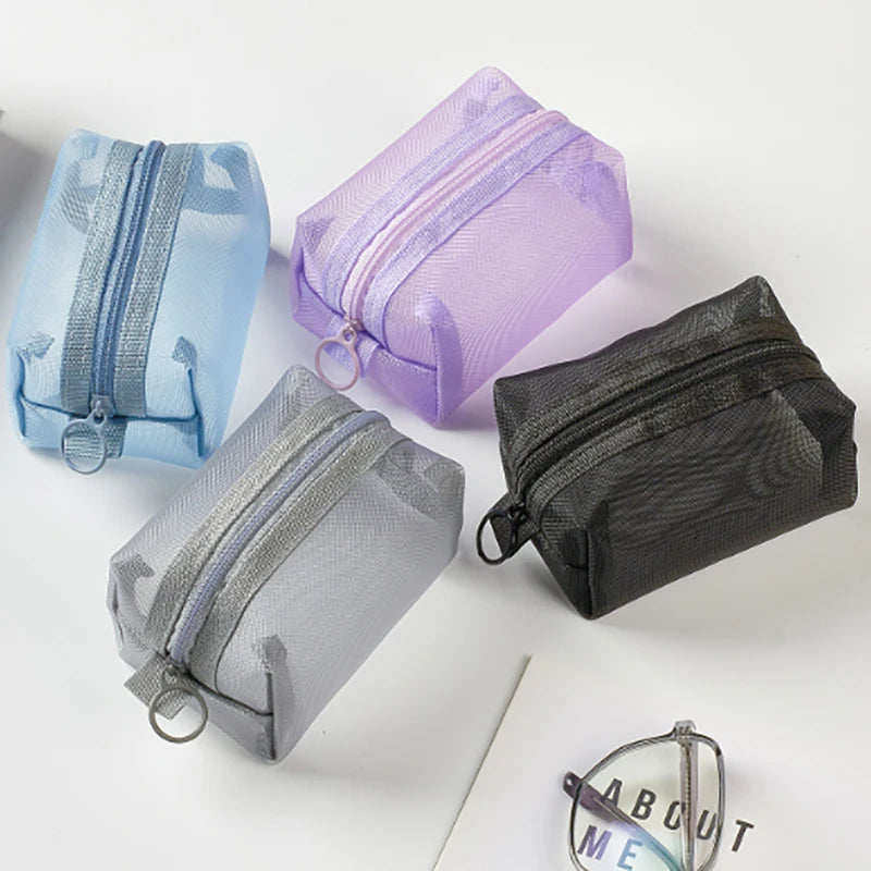 Breathable Mesh Zipper Pouch | Mini Travel & Makeup Bag