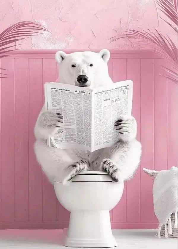 Funny Toilet Animals Canvas Wall Art | Bathroom Decor Poster