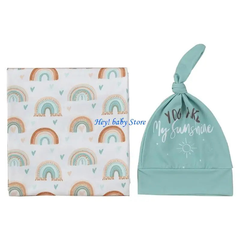 Bamboo Newborn Swaddle Blanket & Turban Hat Set | 25 Colors