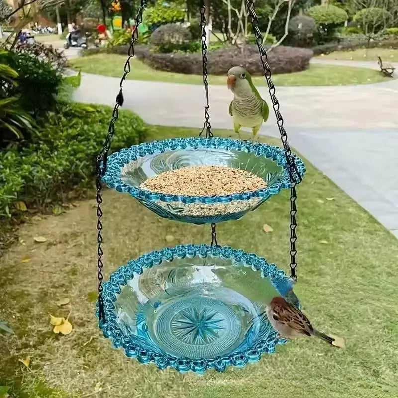 Flower-Shaped Hanging Bird Feeder & Birdbath | Garden Decor