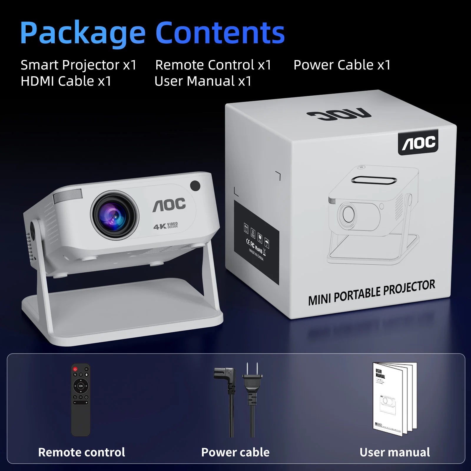 HA109 Projector 4K Android 11 720P Projectors Wifi5 200" Portable Projector Bt5.4 1280*720P Home Cinema Outdoor Projetor Peaceful Pleasures Health and Wellness White UK Plug