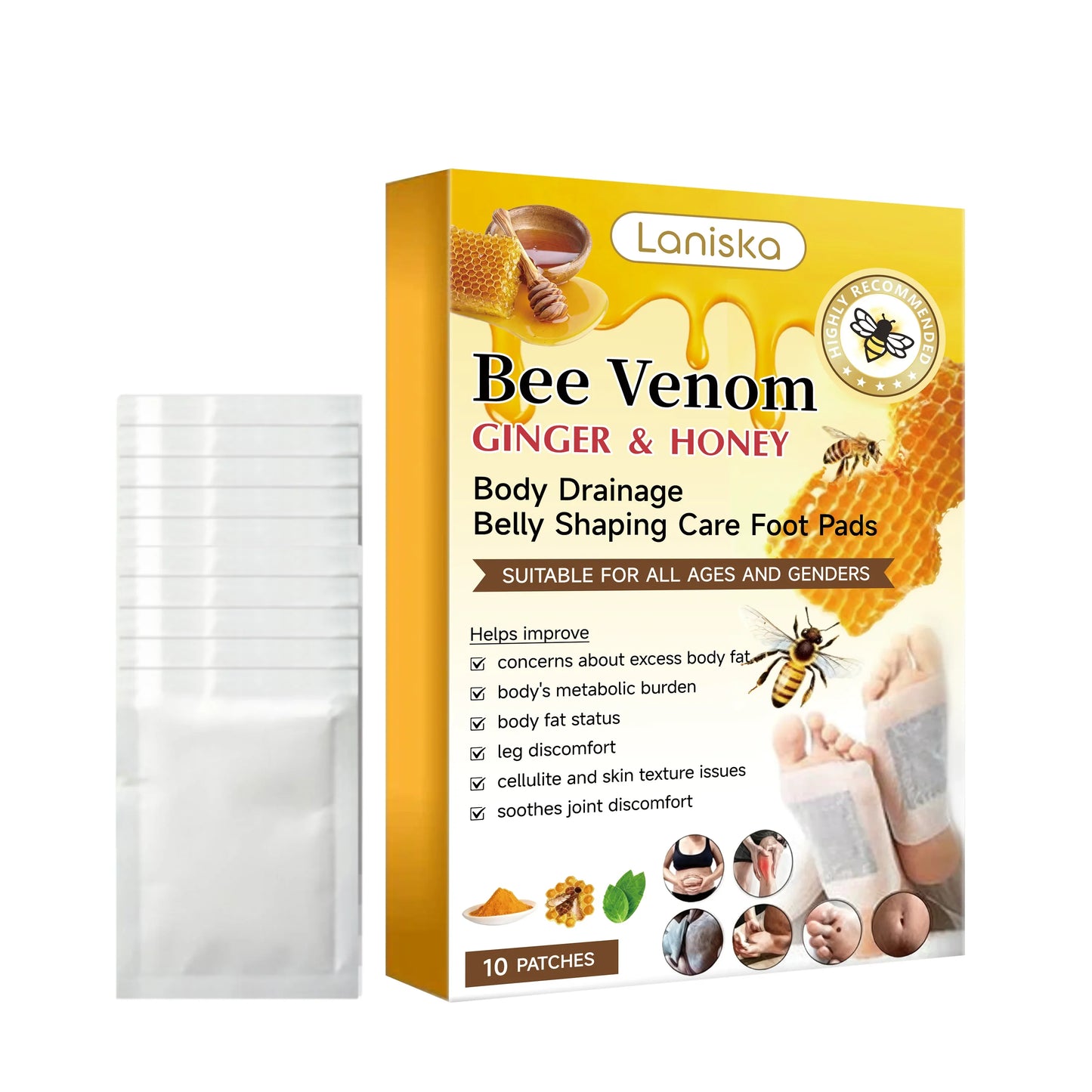 Bee Venom & Ginger Foot Patches – Moisturizing Foot Care