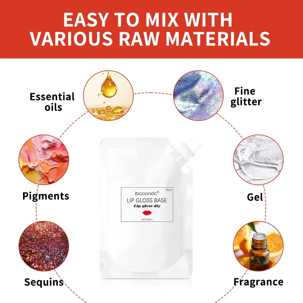 2025 NEW 100ml Lip Gloss Base Moisturized Non-stick Lotion Texture DIY Lip Glosses Matte Makeup Effect Lip Gloss Base Cosmetic Peaceful Pleasures Health and Wellness
