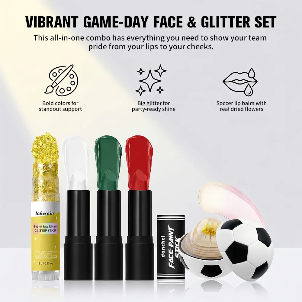 Face Paint Stick Set High Pigment Multiple National Flag Color Body Paint Safe Non-Toxic Paint Stick for Halloween Cosplay Sport Peaceful Pleasures Health and Wellness