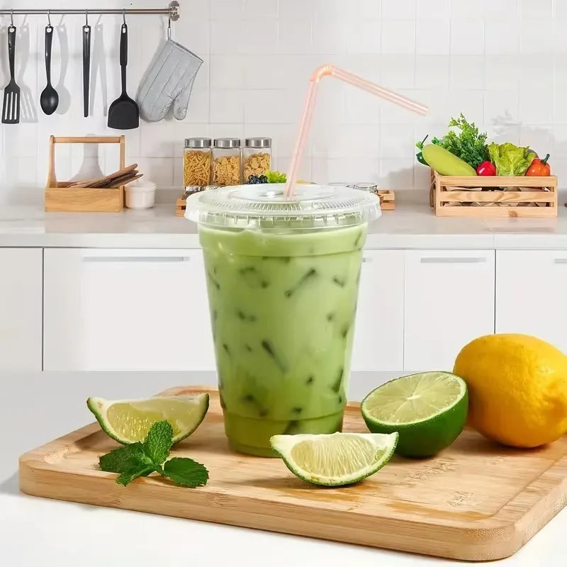 10-Pack 12oz Clear Plastic Cups | Bubble Tea, Iced Coffee & Party
