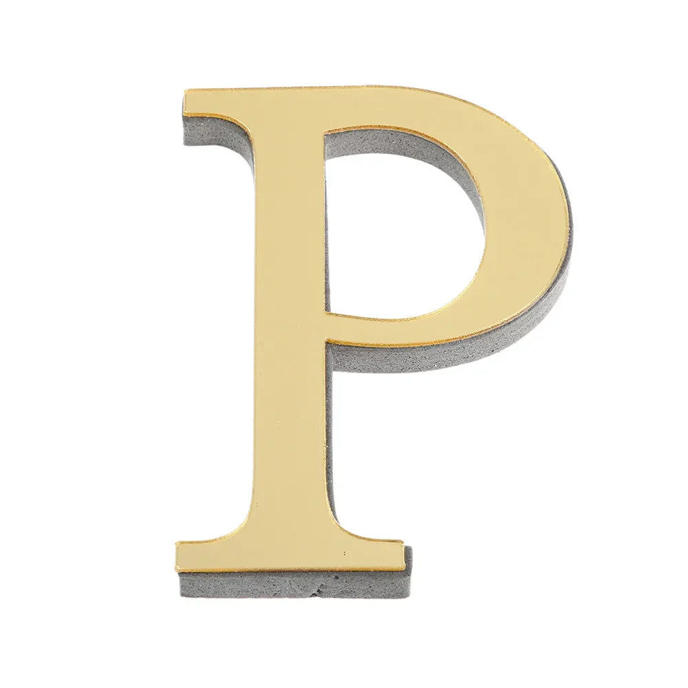 3D Mirror Acrylic Letter Wall Sticker | DIY Gold Alphabet Decal